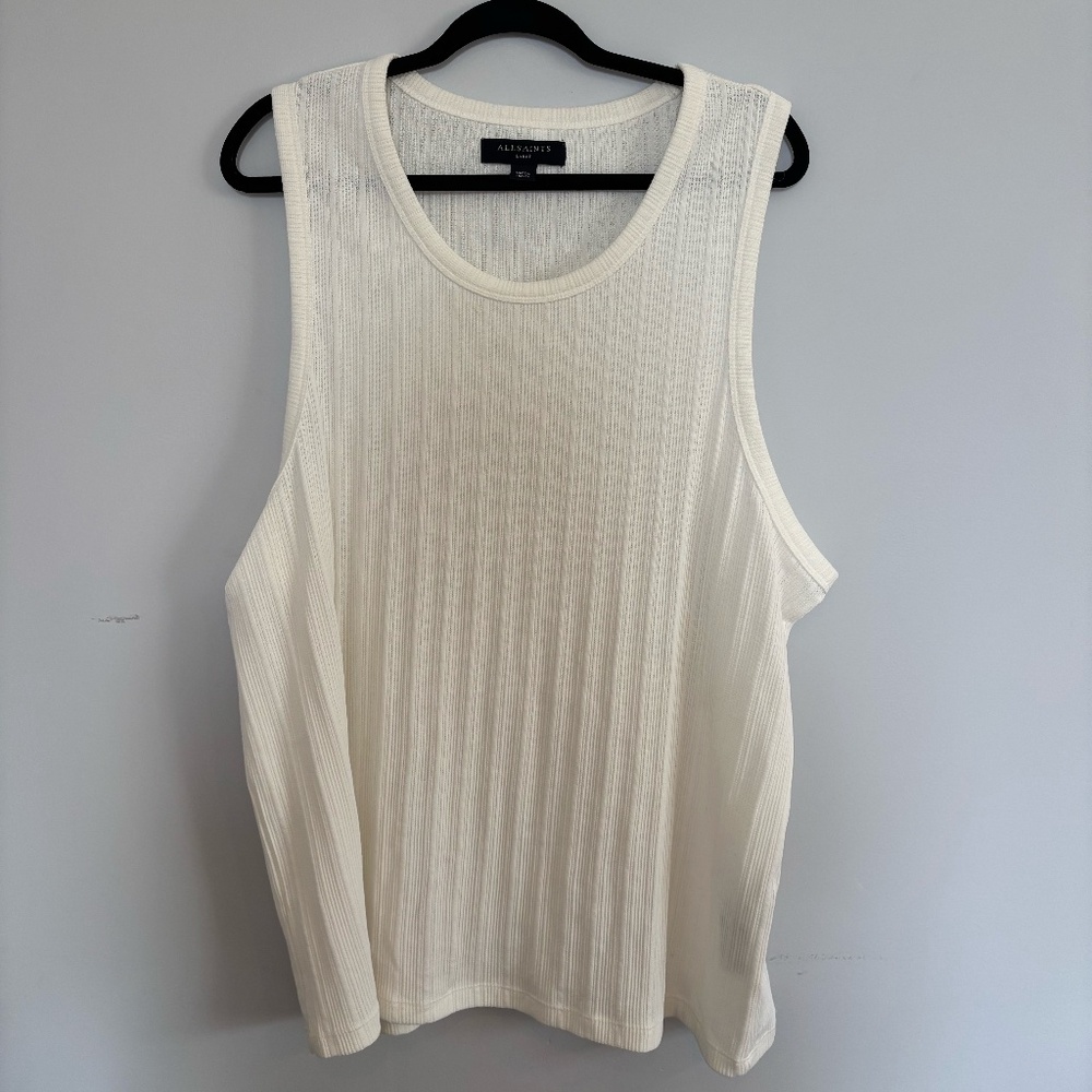 All Saints White Ribbed Vest Tank Top Sleeveless Shirt